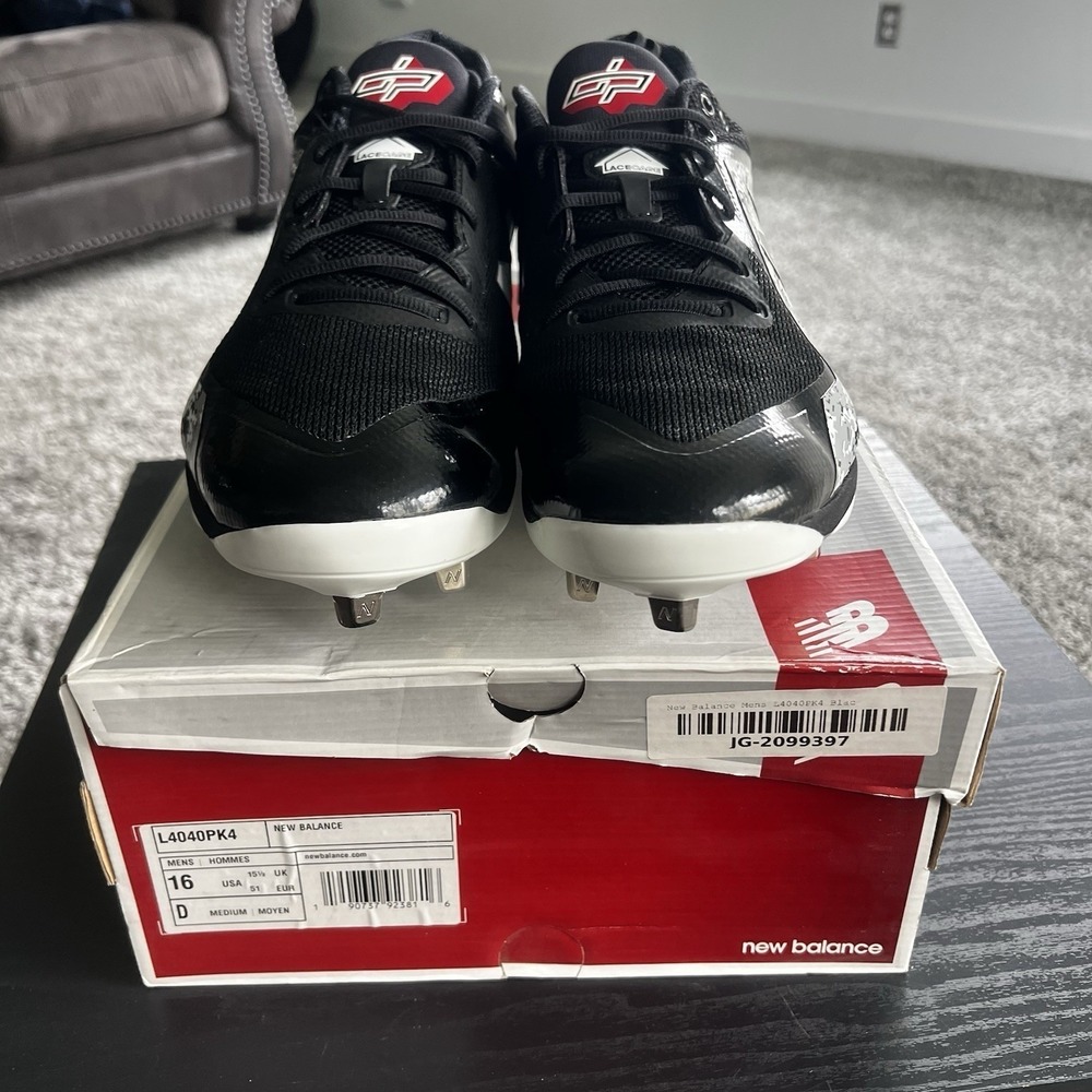 New Balance Metal Baseball Cleats L4040PK4 Mens Size 16 D New Black/White